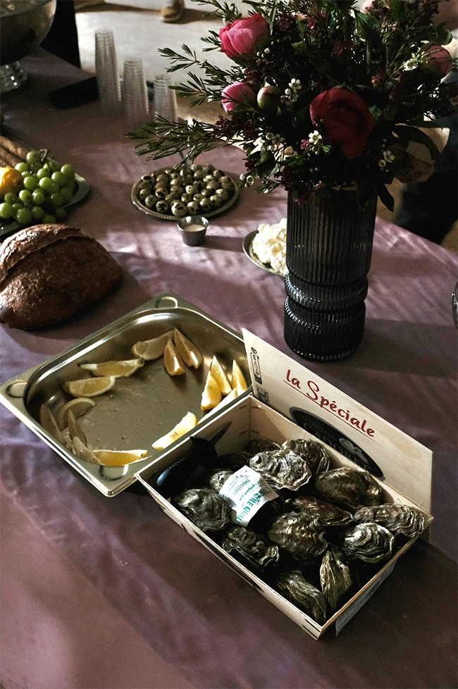 Shot of high class catering on a desk.